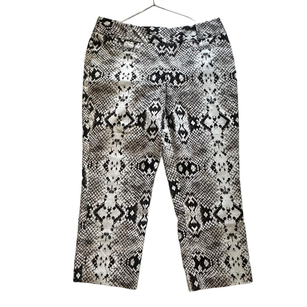 Worthington modern fit Tan Brown Snake Print Cropped pant size 12 petite